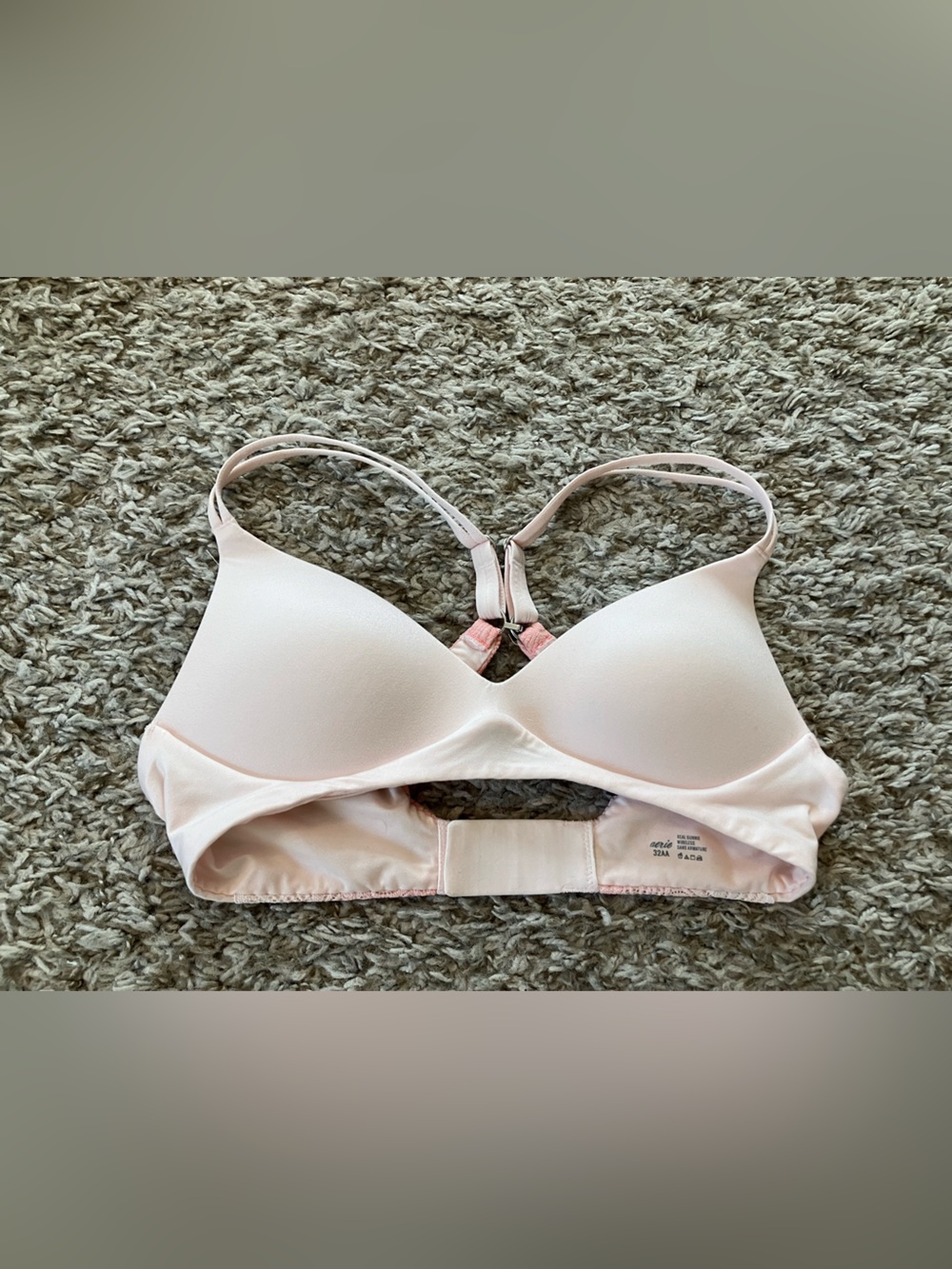 Aerie Light Pink Racerback Sunnie Wireless Push-up Bra